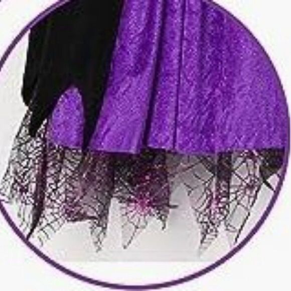 Purple and Black Halloween Witch costume for Girls size large - Picture 4 of 5
